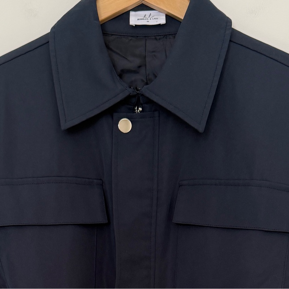 Bobbles & Lace Navy Belted Jacket - Picture 3 of 7